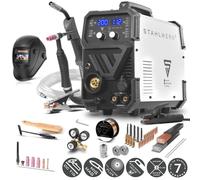 STAHLWERK Poste de soudage sous protection gazeuse 3 en 1 combiné MTM-200 ST - équipement complet - TIG, MIG/MAG, MMA/E-Hand jusqu'à 200 A, entraînement à 4 galets, convient au fil fourré