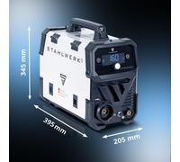 STAHLWERK Poste de soudure FLUX 160 ST Digital - équipement complet avec chariot d'appareillage - combiné 3 en 1 avec 160 A, sans gaz de protection, MMA (E-Hand/ARC), Lift-TIG (DC)