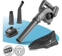 STAHLWERK Souffleur/aspirateur à batterie 2 en 1 MAG-20 ST - 20 V avec 2 Ah, souffleur compact pour le jardin, la rue, l'atelier, jusqu'à 98 m/s et 18.000 tr/min
