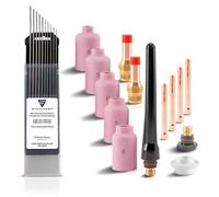 STAHLWERK TIG Lentilles de gaz Set d'accessoires de soudage 24 pièces
