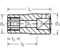 STAHLWILLE 01270004 - Boca de llave de vaso 1/4" 40 TX E 4 peso 0,01 Kg.