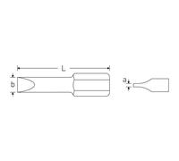Embout 1/4" - empreinte Fente - 5,5 x 50 mm STAHLWILLE
