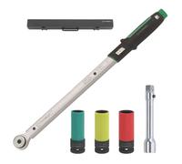 STAHLWILLE 750NR/200/3/1 | Kit de changement de pneu de voiture 5 pièces avec ynamométrique 1/2" 40-200 N·m ouille 17 ; 19 ; 21 mm + rallonge | Fabriqué en Allemagne