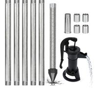 Stainless Filter, Kit Puits de Sable avec Pompe à Main BlackPump | Adapté aux puits peu profonds, Crépine de 1 m à maille 60, 5 tubes en acier galvanisé, Pointe moulée pour pénétrer le sol