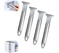 Stainless Steel Freezer Ice Scraper, Refrigerator Defrost Shovel，4PCS | Kitchen Cleaning Tool,Portable Defrosting Shovel,Easy To Clean,Multi-Purpose Kitchen Cleaning Scraper for Ice Remover, Frost
