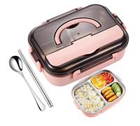 Stainless Steel Lunch - Container 1000 ml Divided Leakproof Portable | Stainless Snack Container With Cutlery Set Commuting, School, Camping, Picnic, Hiking, Travel