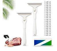 Stainless Steel Meat Scraper, Brisket Trimmer with Replaceable Blade，2pcs | Stainless Steel Meat Scraper with 3.9 in blade for trimming fat, fascia and connective tissue from beef, pork and brisket.