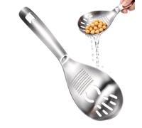 Stainless Steel Skimmer Spoon - Potato Masher Grater | Multi Use Food Strai | 304 Food Grade Steel, 8.66x3 Inch Mesh Drainer, Bottle Opener & Egg Yolk Separator, For Food Ginger Garlic Prep