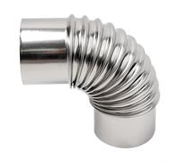 Stainless Steel Stove Flue Elbow Pipe 50mm Heat Resistant(70mm) | 304 stainless steel, withstands high heat, acid alkali resistant, 50mm diameter, silver color