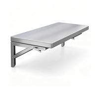 Stainless Steel Wall Mount Folding Table, Space Saving Floating Desk for Small Spaces, Compact Workbench for Laundry Room, Office, Kitchen, Dining(70x35cm)
