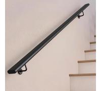 Stair Handrail for Walls Stairs Railings Black Wrought Iron Balustrade | 1m 1.5m 2m 3m 4m 5m 6m Safety Grab Bar For Indoor Outdoor Villa Loft Corridor(600cm)