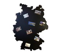 STALFOM Panneau Magnétique en Acier Mural Carte de l'Allemagne Noir 80x60 Tableau Magnétique Plaque à Visser Aimanté Idéal pour Mur
