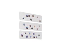 STALFORM 3 x Metal Tableau Magnétique Mural Blanc 80x22 cm, Plaque Aimanté, Acier Inoxydable, Cuisine, Bureau, Chambre D'enfant, pour Lettres Magnétiques, Chiffres, Notes, Photos