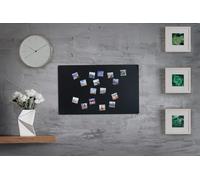 STALFORM Metal Tableau Magnétique Mural Noir 75x49 cm, Plaque Aimanté, Acier Inoxydable, Cuisine, Bureau, Chambre D'enfant, pour Lettres Magnétiques, Chiffres, Notes, Photos