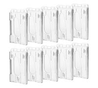 Stalora 10 pcs Porte Carte en Plastique Rigide Transparent, Étui Porte-Badge Durable, Protection pour Cartes, 5,8 x 8,9 cm, Idéal pour Bureau et École, pour le Bureau de L'école (Vertical)