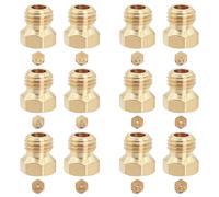 Stalora 12 pcs Gicleur Gaz Butane Universels, Injecteur Gaz de Ville, Brûleur Gaziniere, Cuisiniere, Four, Plaque, Pour Butane Propane, Accessoires de Réchaud en Laiton (0.5/0.7/0.8/0.9/0.95/1.1mm)