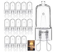 Stalora Ampoule Halogène G9 40W 230V Dimmable Blanc Chaud 2700K, Ampoule Four Résistant 300°C Pour Micro-Ondes, Compatible Avec Ampoule G9 LED, Lot de 14