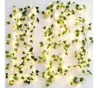 Stalora Guirlande Lumineuse 2m avec Feuilles de Lierre,Ivy Vine 20 LED, Décoration Murale Intérieure pour Chambre, Mariage, Fête, Noël, Plante Artificielle Lumineuse, Guirlande Décorative à Piles