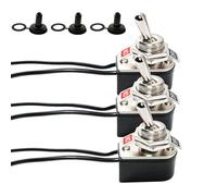 Stalora Interrupteur a Bascule 2 Positions Switch 6A 125V 3A 250V Rocker Switches，Interrupteur a Bascule 12V 10A ON OFF SPST avec Capuchon Étanche, Poussoir pour Voiture Bateau Auto (3 Pièces)