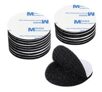 Stalora Scratch Autocollant Double Face Extra Fort, 15 Pièces Pastilles Autocollant Rond 5cm, Bande Adhésive Réutilisable Puissant pour Bricolage, Cadre Photos et Tissu, Noir