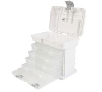Stalwart Boîte à outils portable - Organiseur de petites pièces avec tiroirs et compartiments personnalisables pour matériel, articles de pêche, perles ou travaux manuels (blanc)