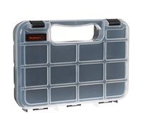 Stalwart Boîte de rangement portable avec loquets sécurisés et 14 petits compartiments pour matériel, vis, boulons, écrous, clous, perles, bijoux et plus encore