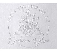Stamp By Me - Tampon Gaufrage Personnalisé | Tampon Personnalisé pour Papier, Livres et Bibliothèque | Embosseur & Pince à Gaufrer Personnalisée | Ex Libris Floral, Auto-Encreur | Custom Embosseuse