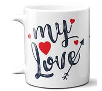 STAMPATEK My Love Mug cadeau pour petit ami, amour anniversaire, idéal pour amoureux, petit déjeuner, porte-stylos bureau