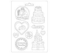Stamperia International Soft Mould-Sleeping Beauty Castle and Cake Moule Souple-Château et gâteau de la Belle au Bois Dormant, Coloris Assortis, A4