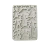 Stamperia - Silicon Mould A5 for Scrapbooking, Bullet Journals and More, Non-Stick Surface, Suitable for Air-Dry Clay, Resin and More, Perfect for Crafts and Gifting (Hidden Grove, Mushroom House)