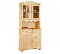 STAN - Buffet Vaisselier 4 Portes 2 Tiroirs Bois Massif