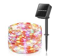 STANBOW Guirlande Lumineuse Solaire Extérieure, 12+2M 120 LED Guirlande Lumineuse Extérieure, Étanche avec 8 Modes d'éclairage Guirlande Lumineuse pour Balcon, Décoration de Jardin, Terrasse (Coloré)