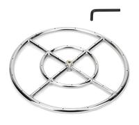 Stanbroil Anneau de brûleur rond de 45,7 cm pour gaz naturel et propane - Acier inoxydable 304 pour cheminée intérieure et extérieure, BTU 147 000 Max