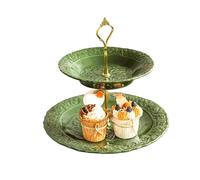 Stand de gâteau Ce présentoir à gâteaux en céramique, orné de motifs relief, est le choix parfait for les friandises du thé l'après-midi Support de dessert(Moyen)