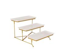 Stand de gâteau Présentoir à cupcakes en papier trois couches, plateau de service rectangulaire céramique, présentoir fruits, plateaux Support de dessert