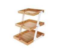 Stand de gâteau Présentoir à pain et gâteaux, présentoir fruits collations trois niveaux de grande capacité, décoratif for la maison Support de dessert(Blanc,40cm)
