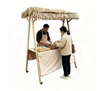 Stand de marché fermier pliable, chariot d'affichage de kiosque avec toit, chariot de cuisine de rue mobile pour marché rue et événements, fêtes et chariot à desserts (100 cm/39,3 pouces)