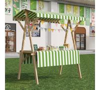 Stand De Marché Pliable en Bois avec Auvent Polyvalent Durable Chariot De Vendeur ExtéRieur pour Les Entreprises Commerciales Et Les Ventes Mobiles De Nourriture De Rue,01,120cm