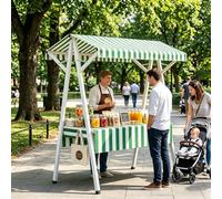 Stand Pliable for événement, Chariot au Sol Portable et Polyvalent, étal de Marché en Métal for événements et Stands de Restauration(Green,43x24x79in/110x60x200cm)