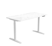 STAND PRO | 140x70 - Bureau réglable en hauteur électriquement Blanc/Marbre