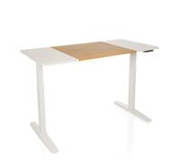 STAND T3 | 140x70 - Bureau réglable en hauteur électriquement Blanc/Chêne