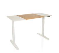 STAND T3 | 140x70 - Bureau réglable en hauteur électriquement Blanc/Chêne