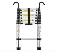 STANEW Échelle Télescopique 3,2M en Aluminium Bricolage Pliable, Accoudoir Amovible, Extensible Unique Droite Multi-Fonction Ladder,Charge Max 150KG