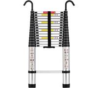 STANEW Échelle Télescopique 4,4 M en Aluminium Bricolage Pliable, Accoudoir Amovible, Extensible Unique Droite Multi-Fonction Ladder,Charge Max 150 kg
