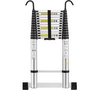STANEW Échelle Télescopique 5M en Aluminium Bricolage Pliable, Accoudoir Amovible et Barre d'équilibre, Extensible Unique Droite Multi-Fonction Ladder