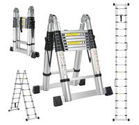 STANEW Échelle télescopique de 5 m(2.5+2.5), Echelle Pliante 2 en 1, Charge 150 kg