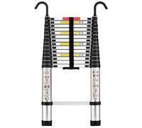 STANEW Échelle télescopique pliante en aluminium 4,4M avec accoudoirs amovibles