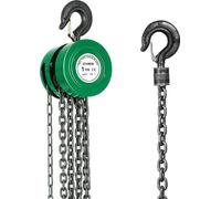 STANEW Palan à chaîne avec crochet robuste, Treuil manuel 3,0 m chaîne & 1000Kg capacité de charge, Double chaîne de chargement, Chaîne G80, Crochet de levage avec sécurité, Vert(1 tonne 3,0 m)