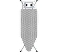 STANEW Table à Repasser 120 x 45 cm,Planche à Repasser Pliable,Système Anti-Fermeture,Hauteur Réglable,avec Housse en 100% Coton,Gris nid d'abeille