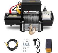 STANEW Treuil électrique 12V, 6 000 LBS/ 2722 KG, télécommande sans fil/câble, treuil électrique avec câble en acier de 8 mm x 15 m, pour le remorquage de véhicules tout-terrain Jeeps Camions Bateaux